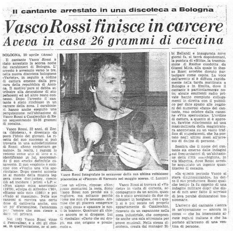 vasco rossi la nazione 20 aprile 1984