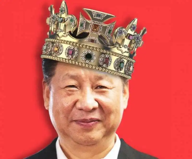 xi jinping con una corona d oro