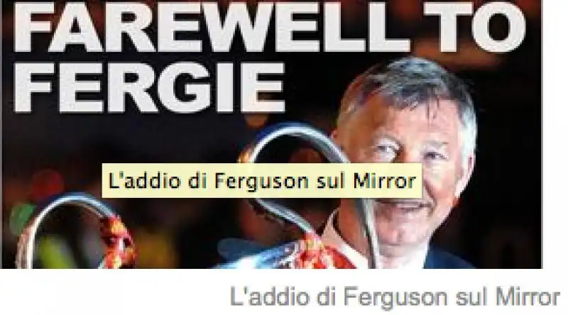 ADDIO DI FERGUSON SUL MIRROR 