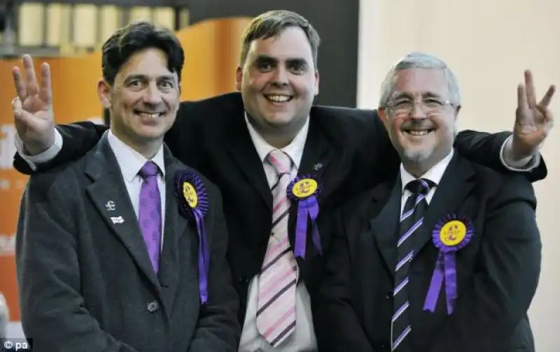 FESTEGGIAMENTI UKIP PER I RISULTATI ALLE ELEZIONI AMMINISTRATIVE INGLESI 