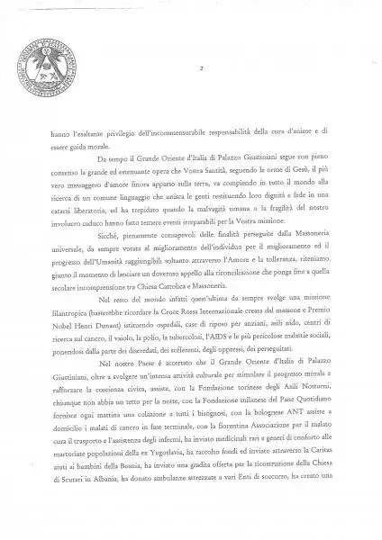 LETTERA DI ODDI E GAITO A PAPA GIOVANNI PAOLO DI 