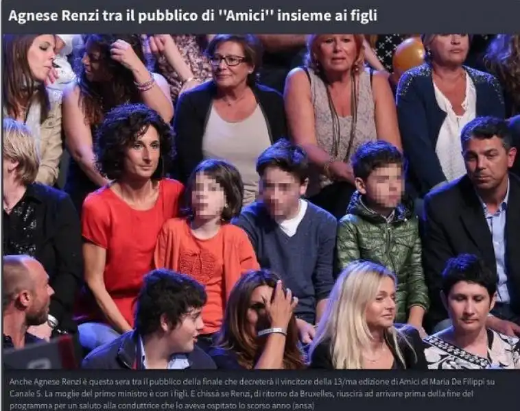 agnese renzi tra il pubblico di amici 