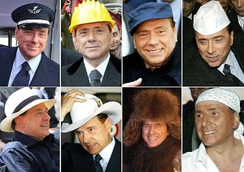 BERLUSCONI COLLAGE CAPPELLI 