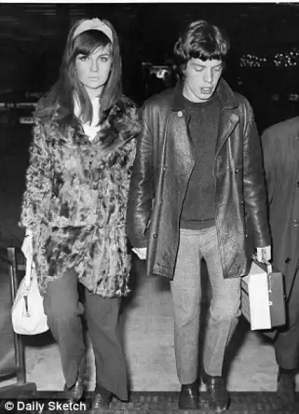 Chrissie Shrimpton con Jagger 