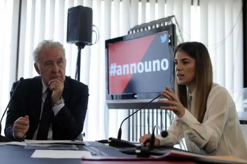 MICHELE SANTORO E GIULIA INNOCENZI ALLA PRESENTAZIONE DI ANNOUNO