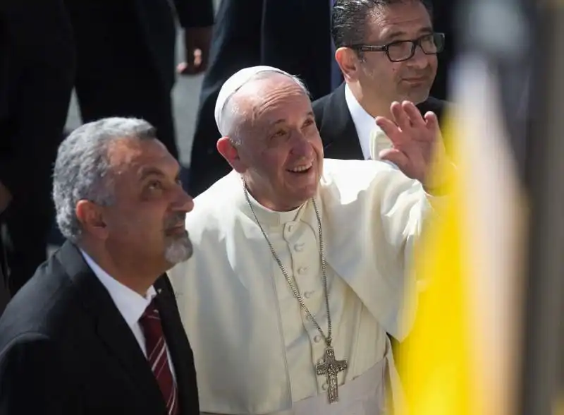 Il Papa all arrivo a Betlemme 