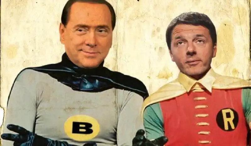 RENZI E BERLUSCONI BATMAN E ROBIN 