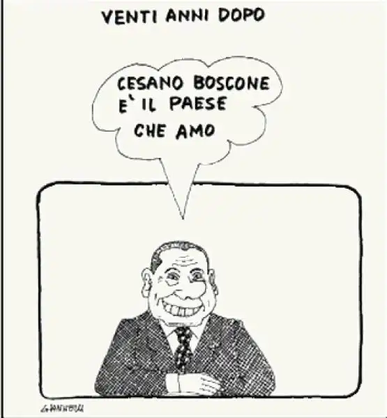 VIGNETTA GIANNELLI BERLUSCONI VENTI ANNI DOPO CESANO BOSCONE 