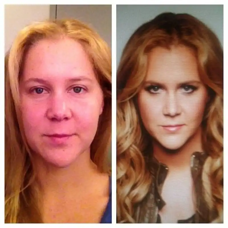 amy schumer con e senza trucco