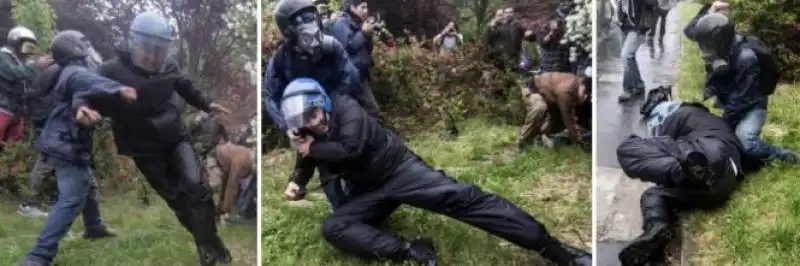 black bloc aggrediscono un agente