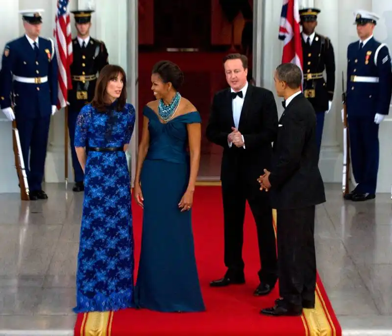 CAMERON E SAMANTHA CON GLI OBAMA