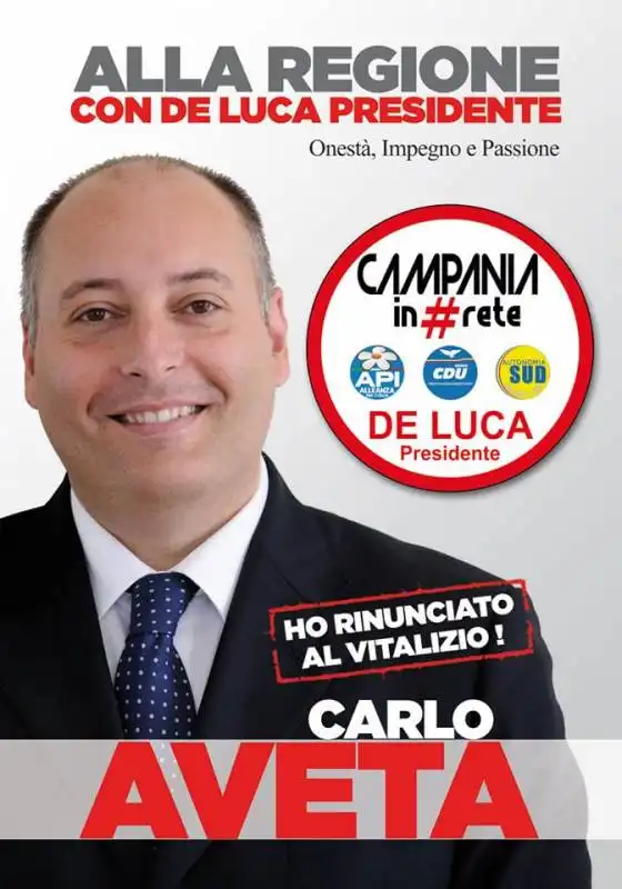 CARLO AVETA CANDIDATO A SOSTEGNO DI DE LUCA