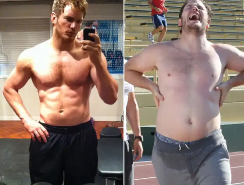 chris pratt con e senza dad bod