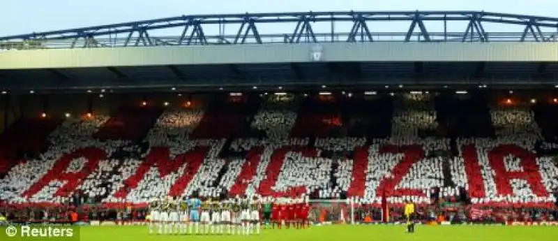 la curva del liverpool provo a ricucire con la juventus