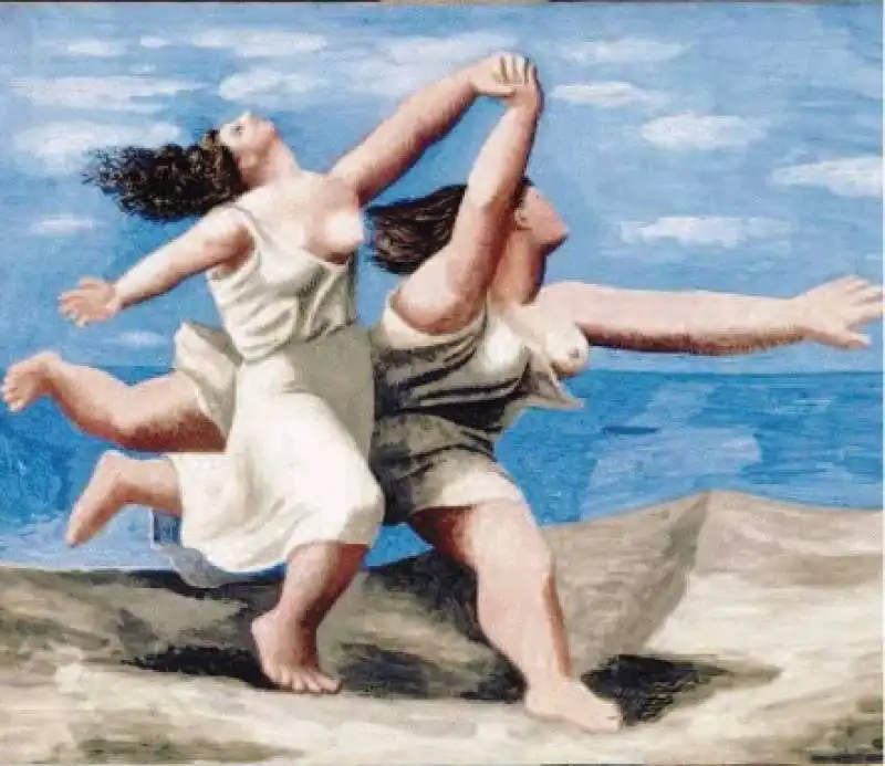 picasso   due donne che corrono sulla spiaggia