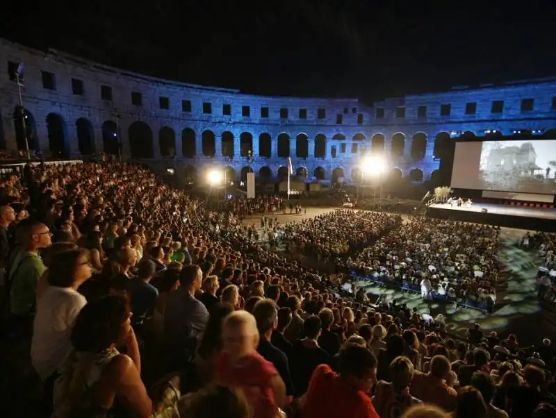 pula film festival in anfiteatro romano. pula, croazia