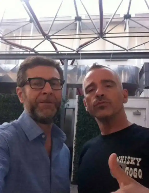 selfie fabio fazio eros ramazzotti