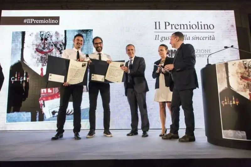 il premiolino 2016   fede&tinto (premiati) con alfredo pratolongo, chiara beria di argentine e piero colaprico (giuria)