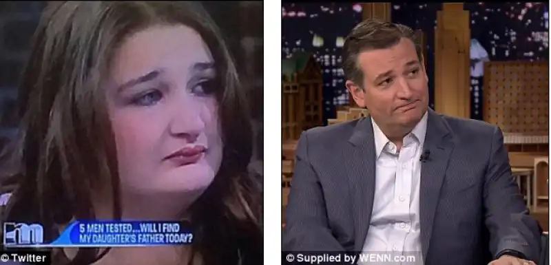 ted cruz e la sua sosia femminile