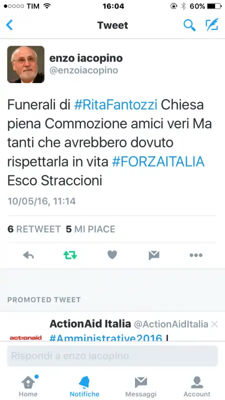 tweet iacopino su rita fantozzi