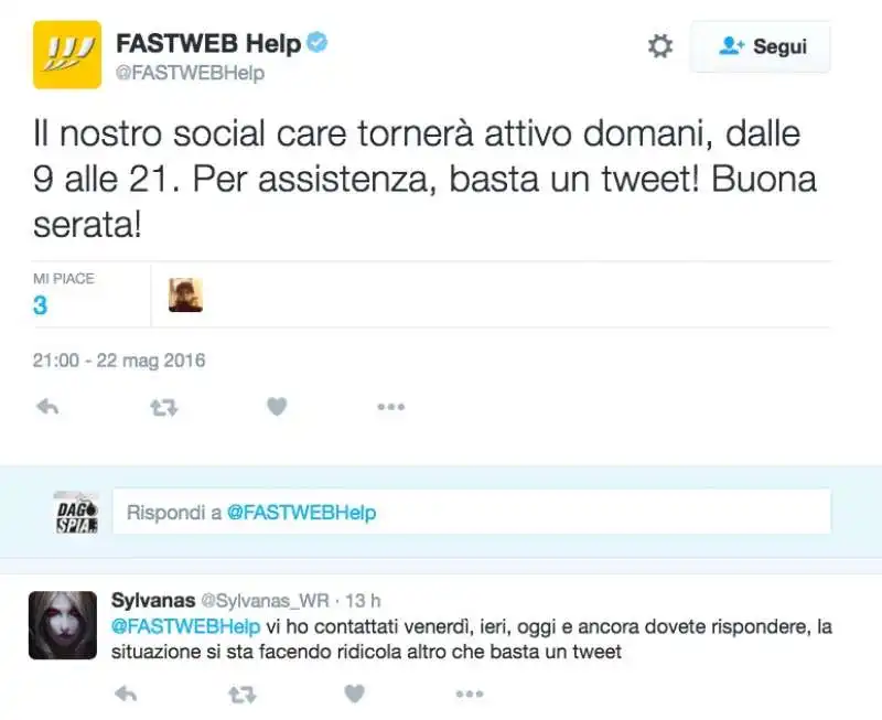 tweet sul disservizio fastweb a roma  6