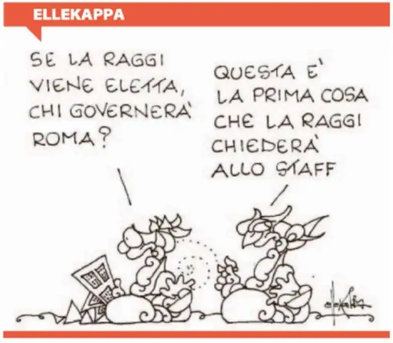 VIGNETTA ELLEKAPPA - VIRGINIA RAGGI E LO STAFF