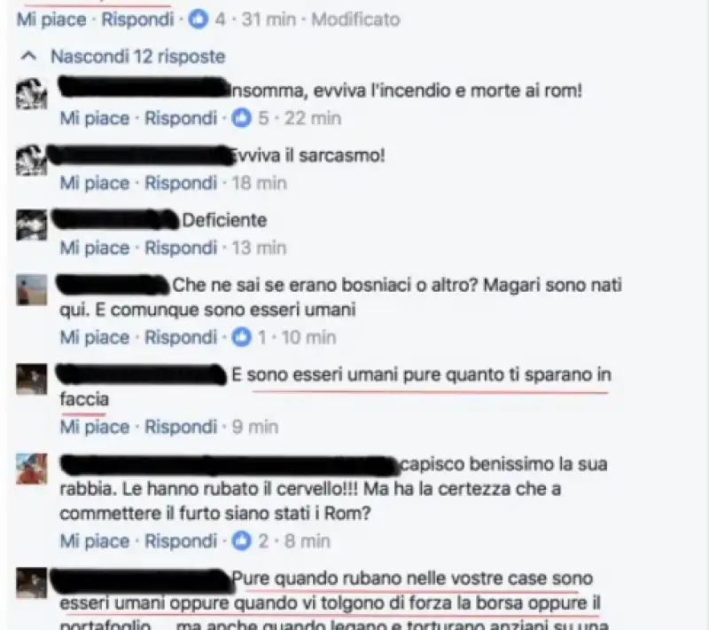 COMMENTI ROGO CENTOCELLE