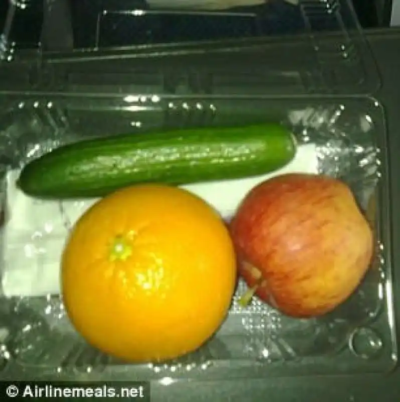 pranzo vegetariano in aereo