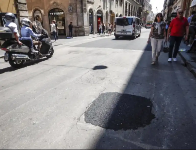 giro d'italia roma buche