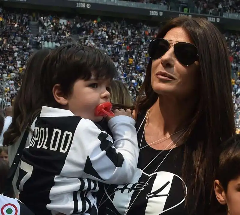 Ilaria D'Amico con il figlio avuto con Buffon