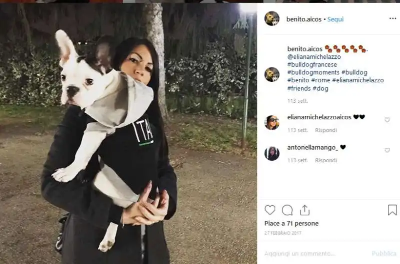 eliana michelazzo e il cane benito