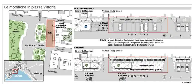 mappa dei lavori a piazza vittoria   napoli