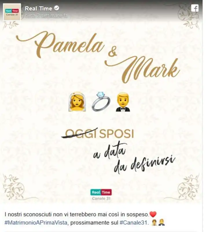 matrimonio a prima vista campagna social