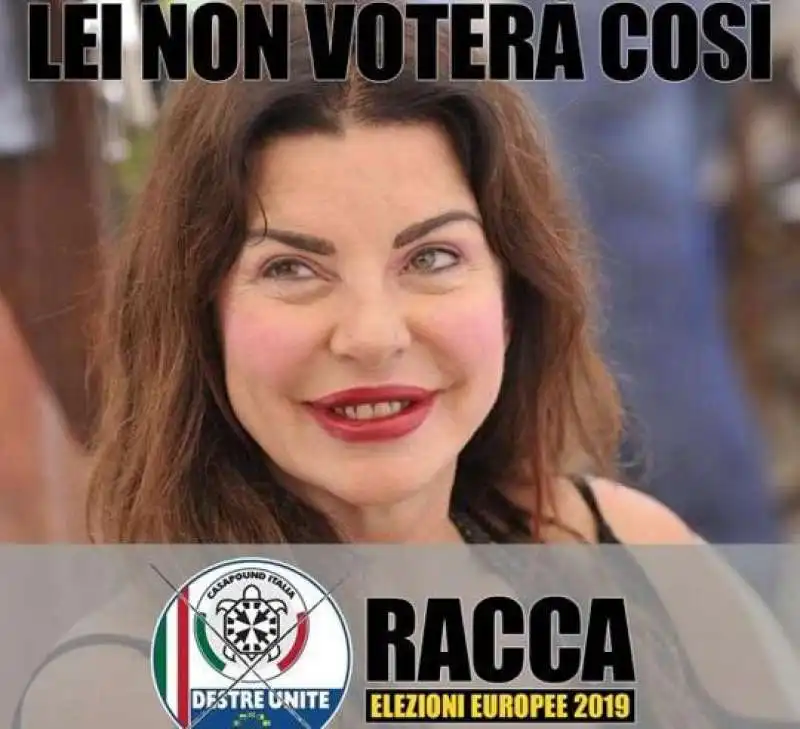 MEME SU ALBA PARIETTI DEL CANDIDATO DI CASAPOUND MARCO RACCA