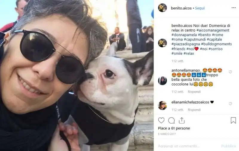 pamela perricciolo e il cane benito