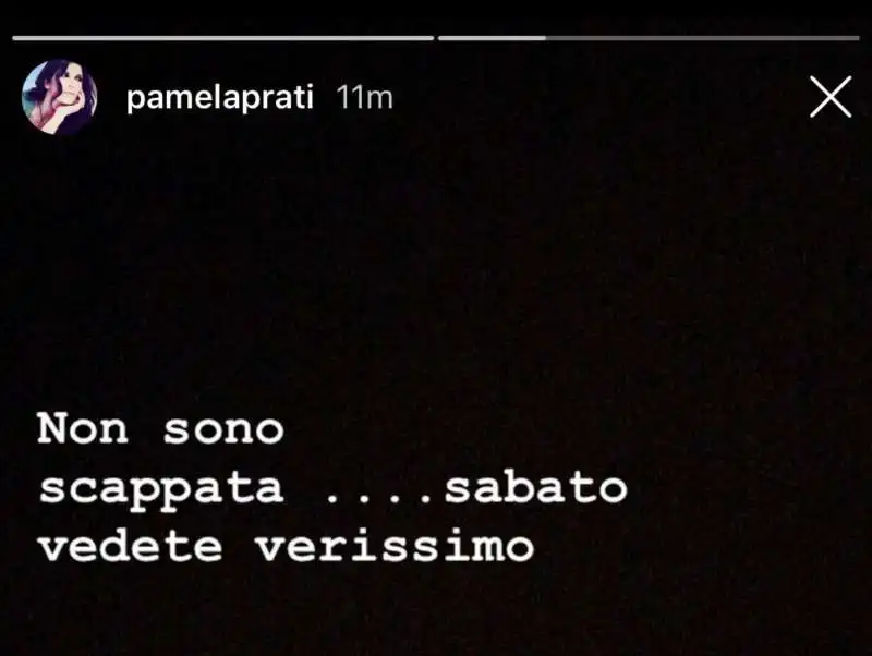 PAMELA PRATI SU INSTAGRAM DICE DI NON ESSERE SCAPPATA DALLO STUDIO DI VERISSIMO