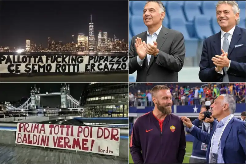 striscione contro pallotta a new york