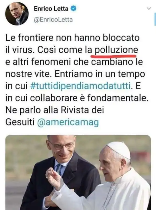 ENRICO LETTA E LA POLLUZIONE