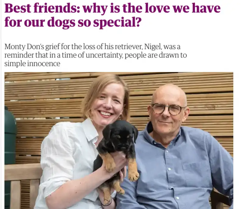 l'articolo del guardian sull'amore tra uomini e cani