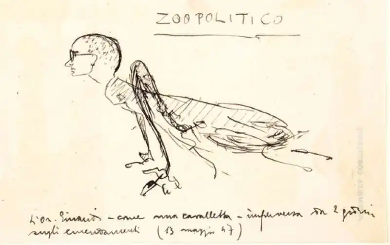 disegno di amintore fanfani   zoopolitico