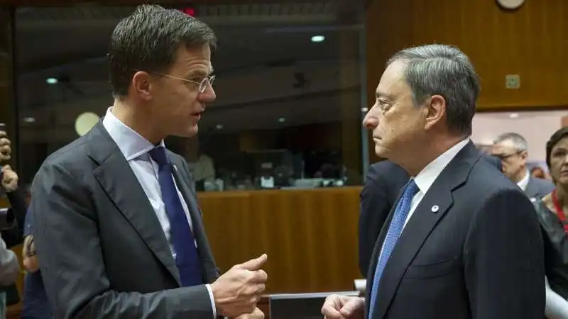 IL PREMIER OLANDESE RUTTE E MARIO DRAGHI