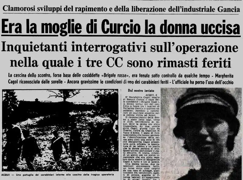 la notizia della morte di mara cagol