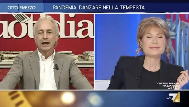 lilli gruber fa le facce mentre parla travaglio 2