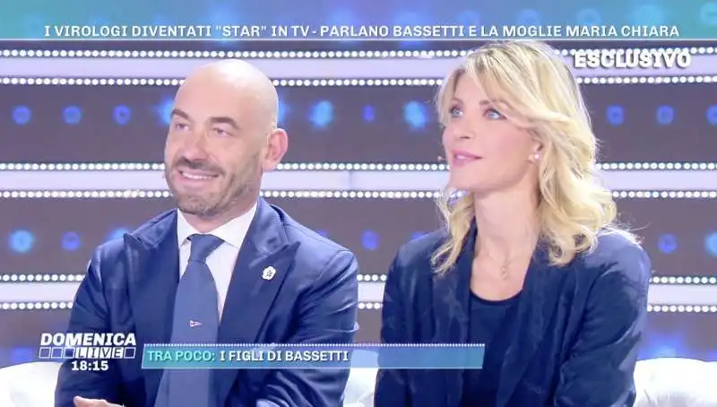 matteo bassetti e la moglie maria chiara a domenica live 1