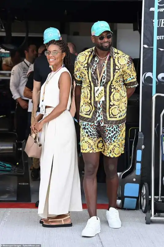 Dwyane Wade e Gabrielle Union al Gp di Miami