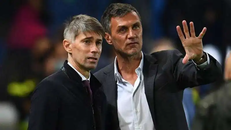 i dirigenti del milan massara e maldini