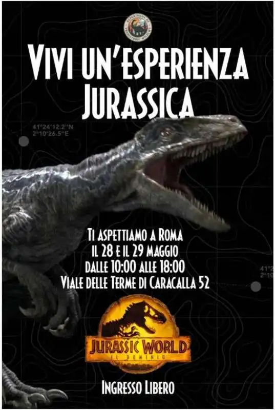 JURASSIC WORLD - EVENTO SPECIALE ALLE TERME DI CARACALLA  