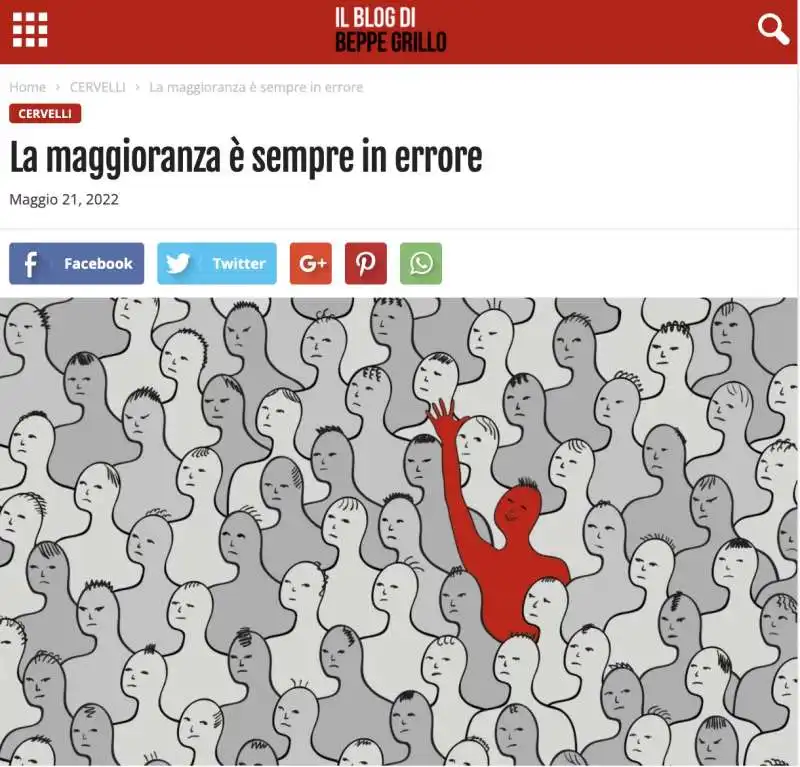 LA MAGGIORANZA E' SEMPRE IN ERRORE - IL POST SUL BLOG DI BEPPE GRILLO