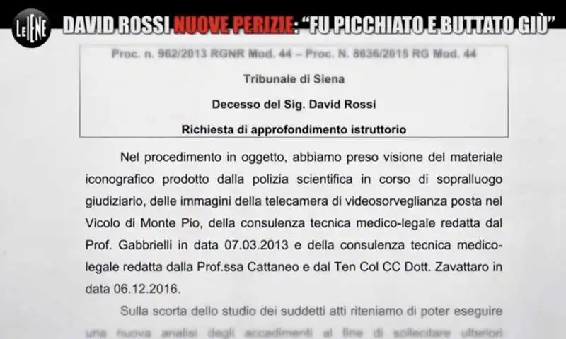 le due nuove perizie sulla morte di david rossi   il servizio delle iene   13