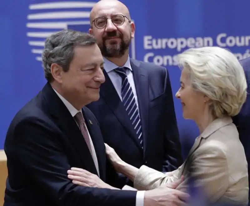 mario draghi charles michel ursula von der leyen 